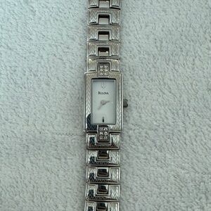 Bulova Silver Rectangular Watch